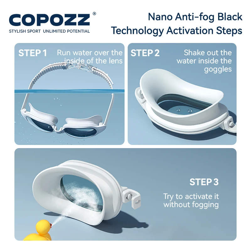 COPOZZ Swimming Goggles Myopia 0 -1.5 to -7 Men Women Durable Anti Fog UV Protecion Waterproof Swimming Glasses Swim Eyewear