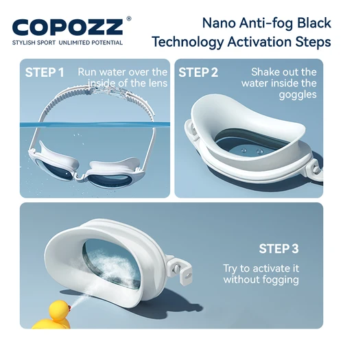 Imagen 2 del producto COPOZZ nuevas gafas de natación miopía hombres mujeres importadas duraderas antiniebla protección UV ajustable profesional gafas de natación de buceo
