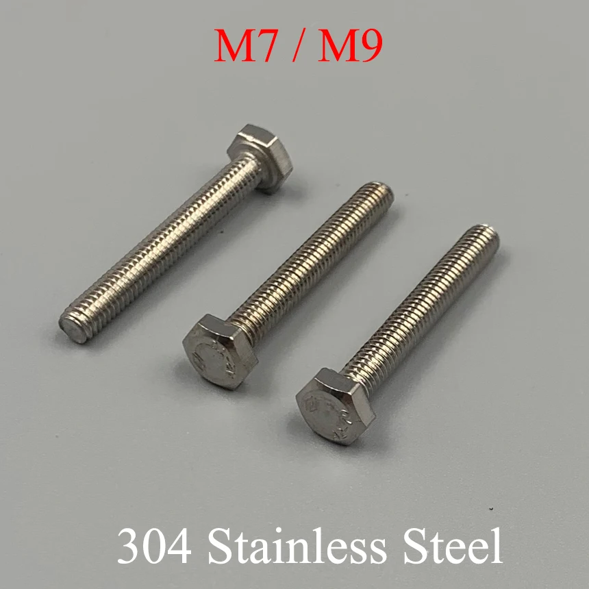 M9 OD 16mm 20mm 25mm 30mm 35mm 40mm 45mm 80mm Length 1.25mm Pitch 304 Stainless Steel Bolt External Hexagonal Hex Screw