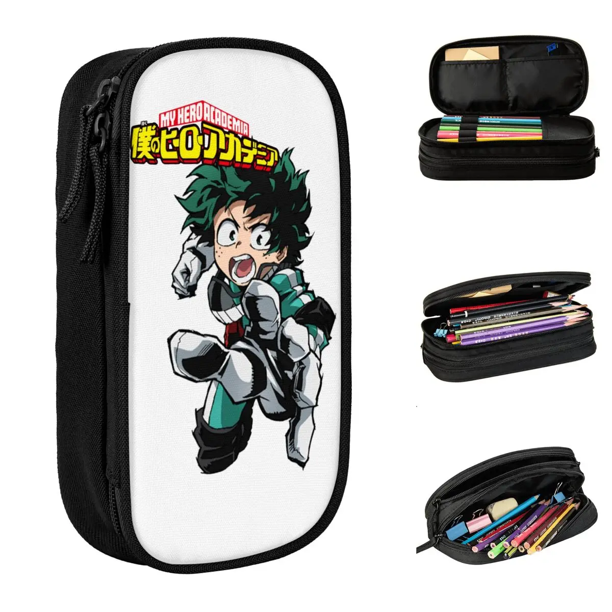 My Hero Academia Deku Pencil Case Cute Pen Holder Bag Kids Large Storage Office Cosmetic Pencil Box