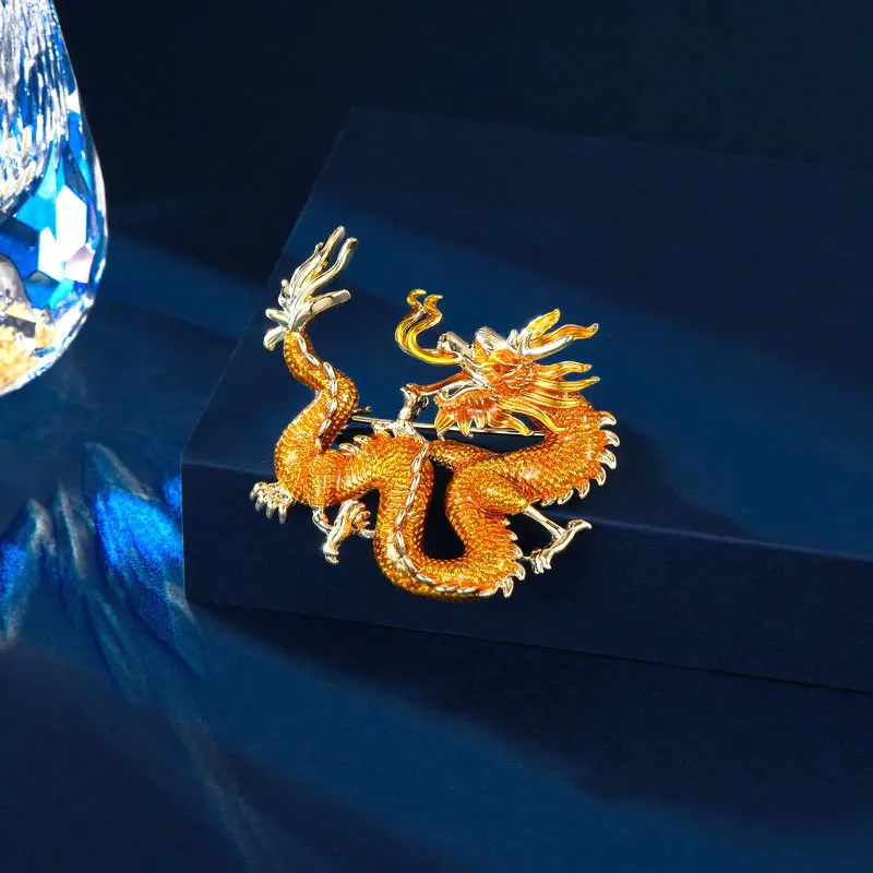 New Chinese Style High-End Coat, Suit Accessories, Pins, Niche Creative Zodiac Dragon, Male And Female Universal Dragon Shaped B