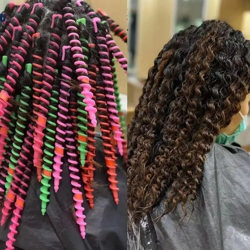 20 Stück, verschiedene Farben, hitzebeständige Spiral-Lockenstäbe, langlebige, hitzeunabhängige Haarstyling-Tools für die Haarpflege zu Hause. – Detail 9