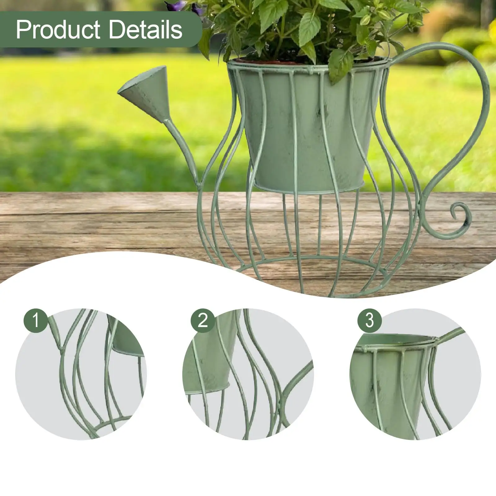 

Classic Outdoor Flower Pot Iron Planter Basket Retro Style Plant Container for Garden Patio Decoration Gift
