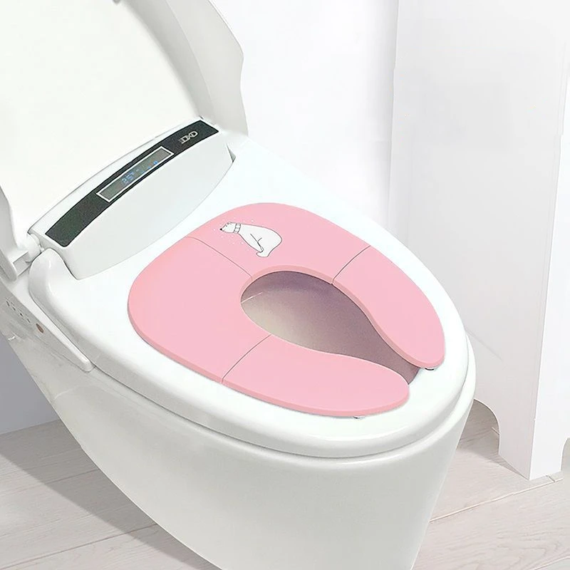 Folding Travel Potty Seat Portable Travel On A Toilet Seat Non-Slip Suction Cups For Fits Round Oval Toilets Tourist Carry-On