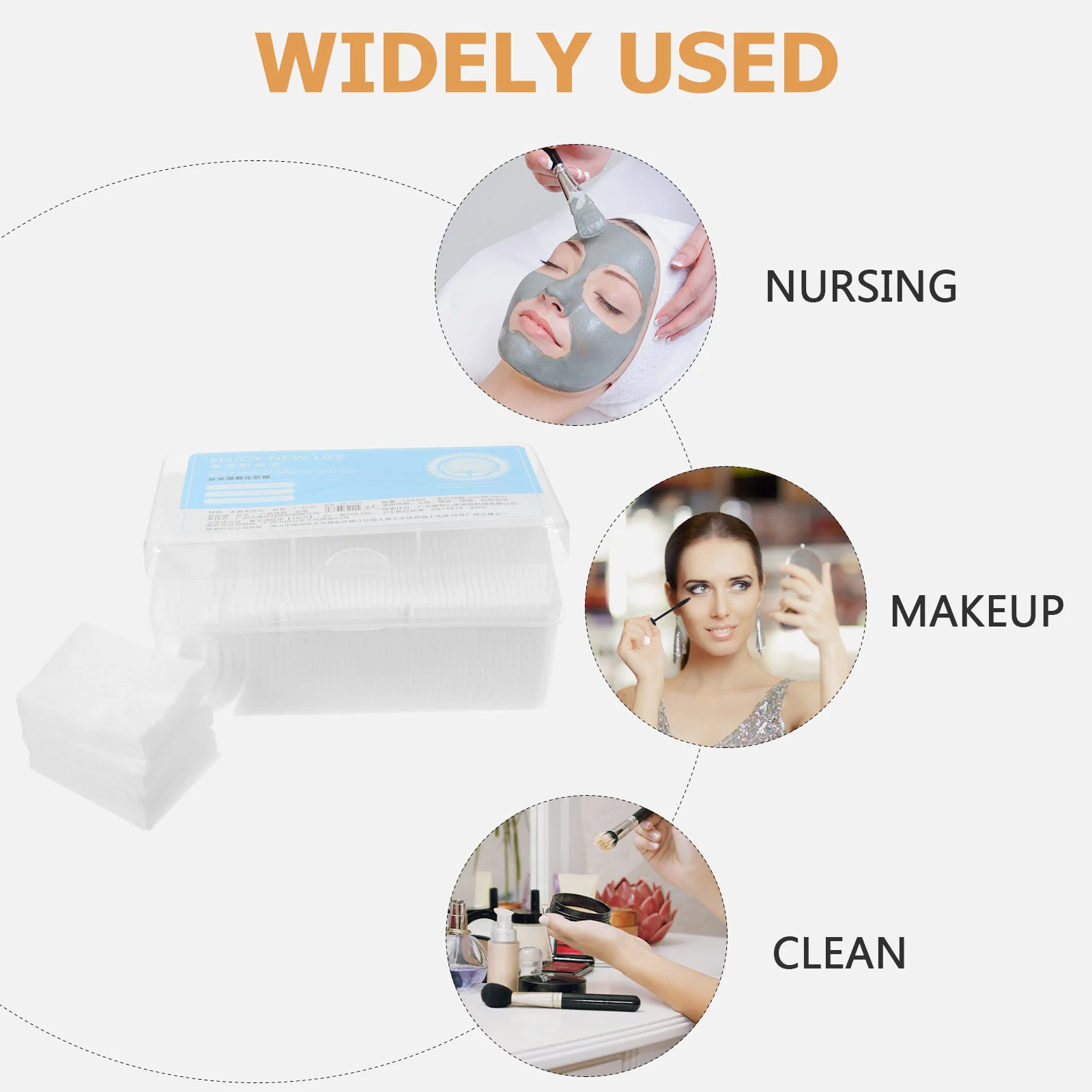 1080 قطعة وسادة ماكياج غير المنسوجة النسيج الوجه الإسفنج ورقة مثالية للتنظيف إزالة ماكياج تطبيق منتجات العناية بالبشرة المحمولة #3