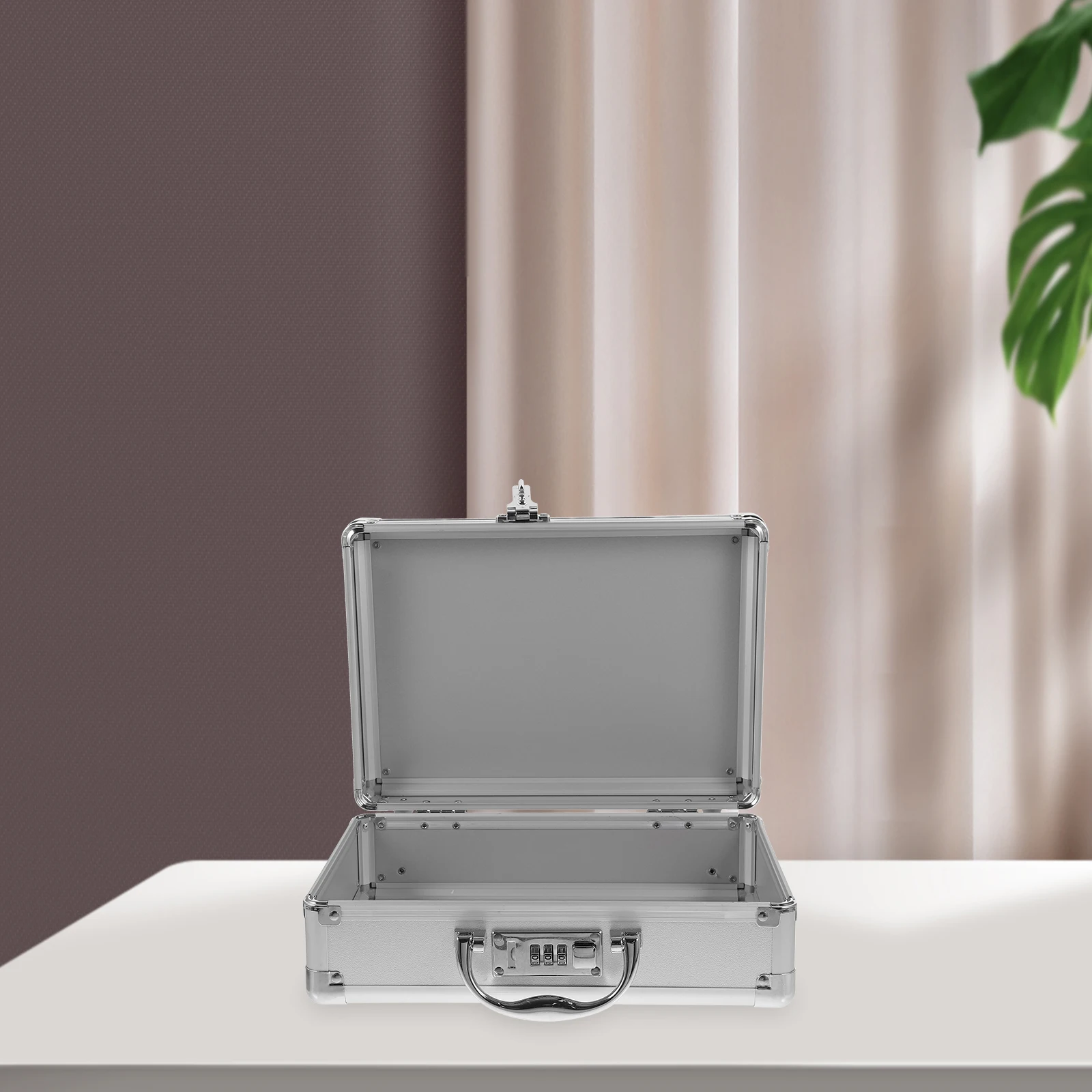 Aluminum Alloy Hand Carry Case Silver Small Tool Box Password Lock Portable Hard Case Travel Storage Mechanics Organizer