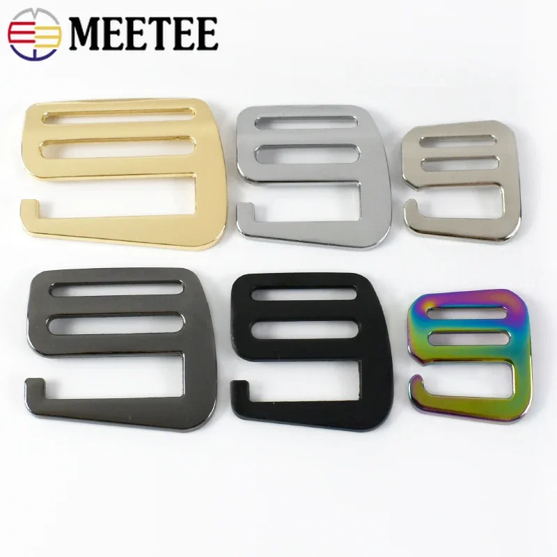 4/10Pcs 19/25/32/38mm Metal G Hook Tri-Glide Slider Buckles Bag Belt Adjust Clasp Luggage Backpack Strap Ring Hooks Accessories