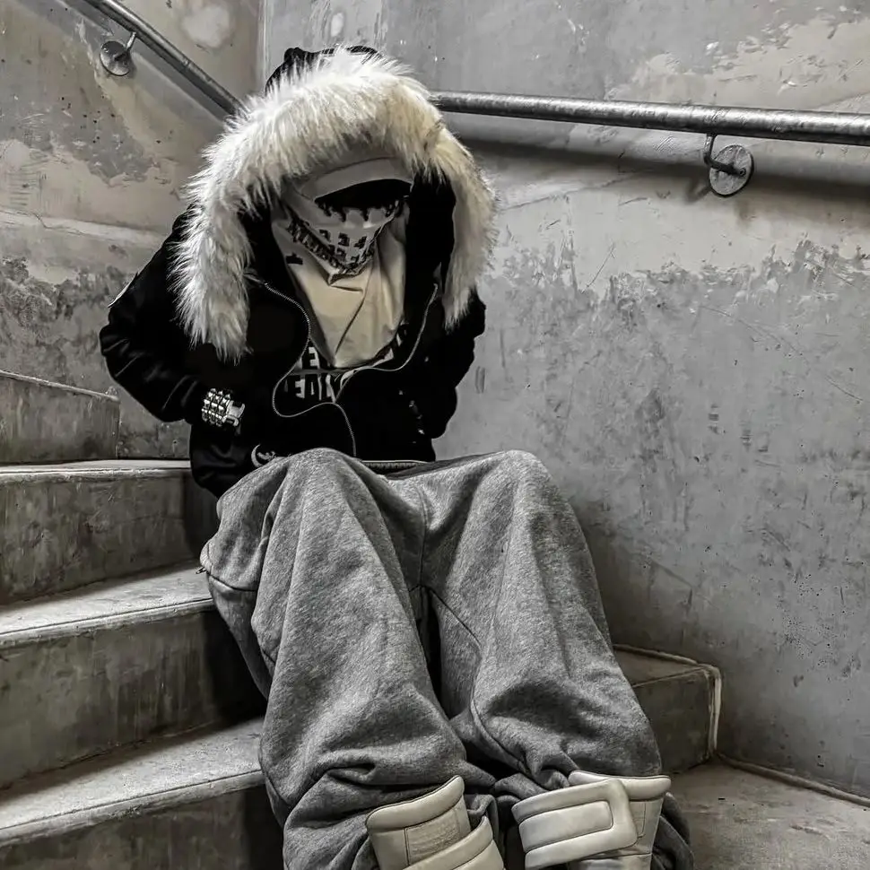 

New Y2K Unisex Zippered Thick Sweatshirt Jacket with Hood Simple Everyday Versatile Vintage Y2K Street Trend