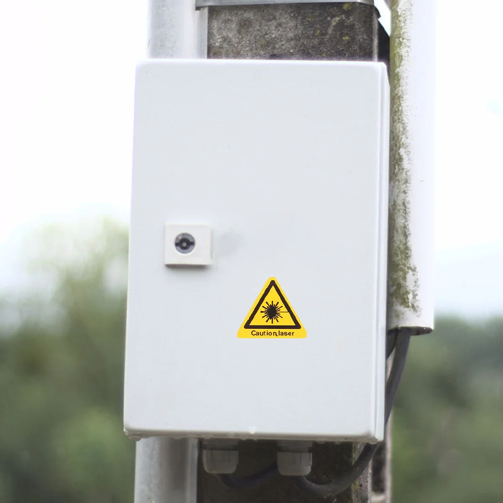 30 Pcs Laser Safety Signs Caution Warning Lighting Sticker Stickers Bright Security