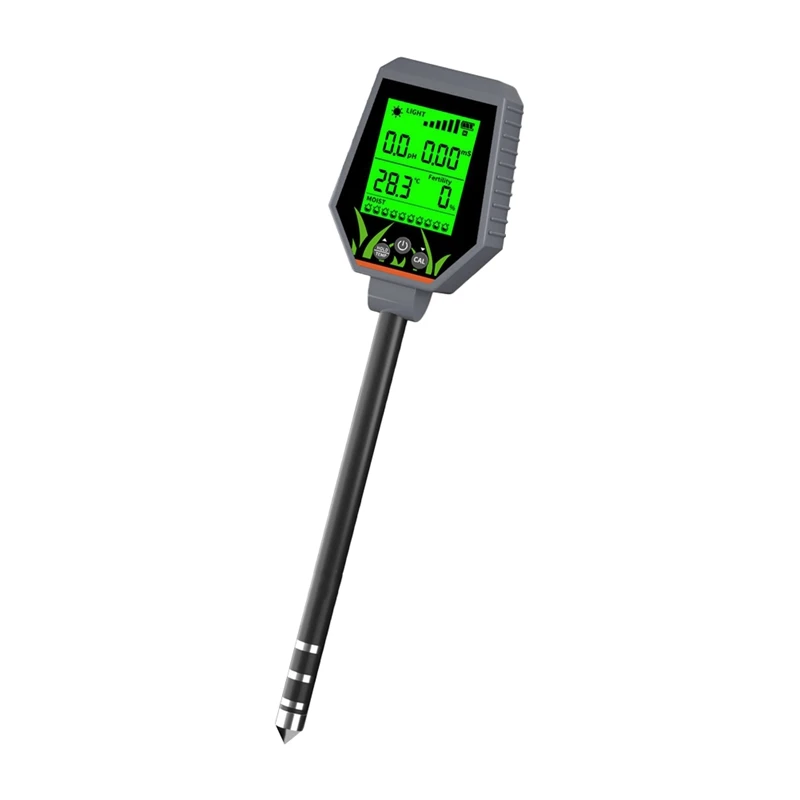 6-In-1 Bodem Tester PH Meter/EC/Lichtintensiteit/Vruchtbaarheid Temperatuur En Vochtigheid Bodem Boomgaard Compost Tester