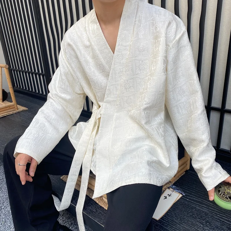 

Spring 2024 Original Japanese Sle Embroidered Chinese Zen irt Men's Women's Design Sense Outerwear Long Sve Loose Fit