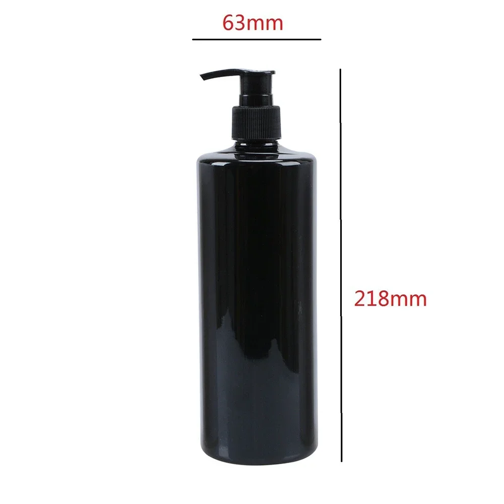 5pcs for  Refillable 500ml Empty Lotion Pump Bottles for Gel Soap Dispenser Shampoo Black Flat Shoulder Pressing Lotion Bottle