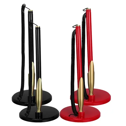 4pcs Signing Pen Set Wedding Signing Desk Ballpoint with Stand and Chain for Guest Book Bridal Teacher Wedding Engagement Home