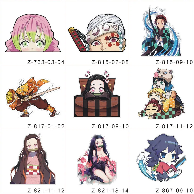 Demon Slayer Aufkleber, Auto-Kratzer-Abdeckaufkleber, zweidimensionaler Anime-lustiger Aufkleber, Cartoon Kamado Tanjiro, Weihnachtsgeschenk