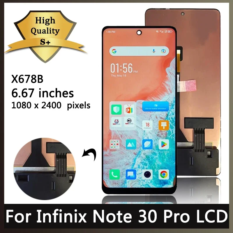 6.67“AMOLED For Infinix Note 30 Pro x678B LCD Display Touch Screen For Infinix Note30 Pro 30Pro Display Digitizer Replacement