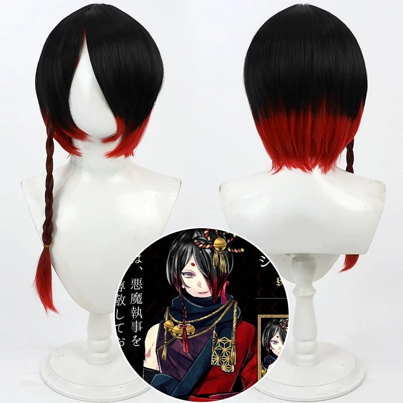 Devil Butler with Black Cat Tokumo uhou Cosplay Wig Heat Resistant Synthetic Hair Halloween Costume Party Role Play Wigs