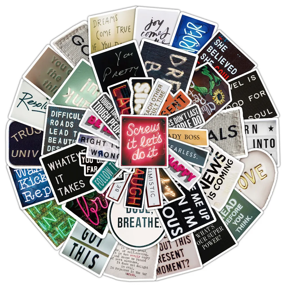 50-Piece Classic Vintage Letters Stickers - Decorative Decals for Notebooks, Journals Phone Cases & Laptops Giajar Sticker Store
