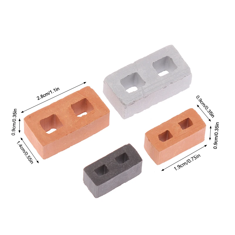 20/50Pcs Building Set Miniature Tiles Mini Dollhouse  Cinder Blocks Model Fake Tile Dollhouse Kitchen Garden Accessories