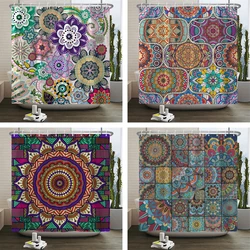 Bohemian style Shower Curtains Mandala Boho Flowers and Plants Printing Bathroom Curtains Waterproof Polyester Bath Curtain