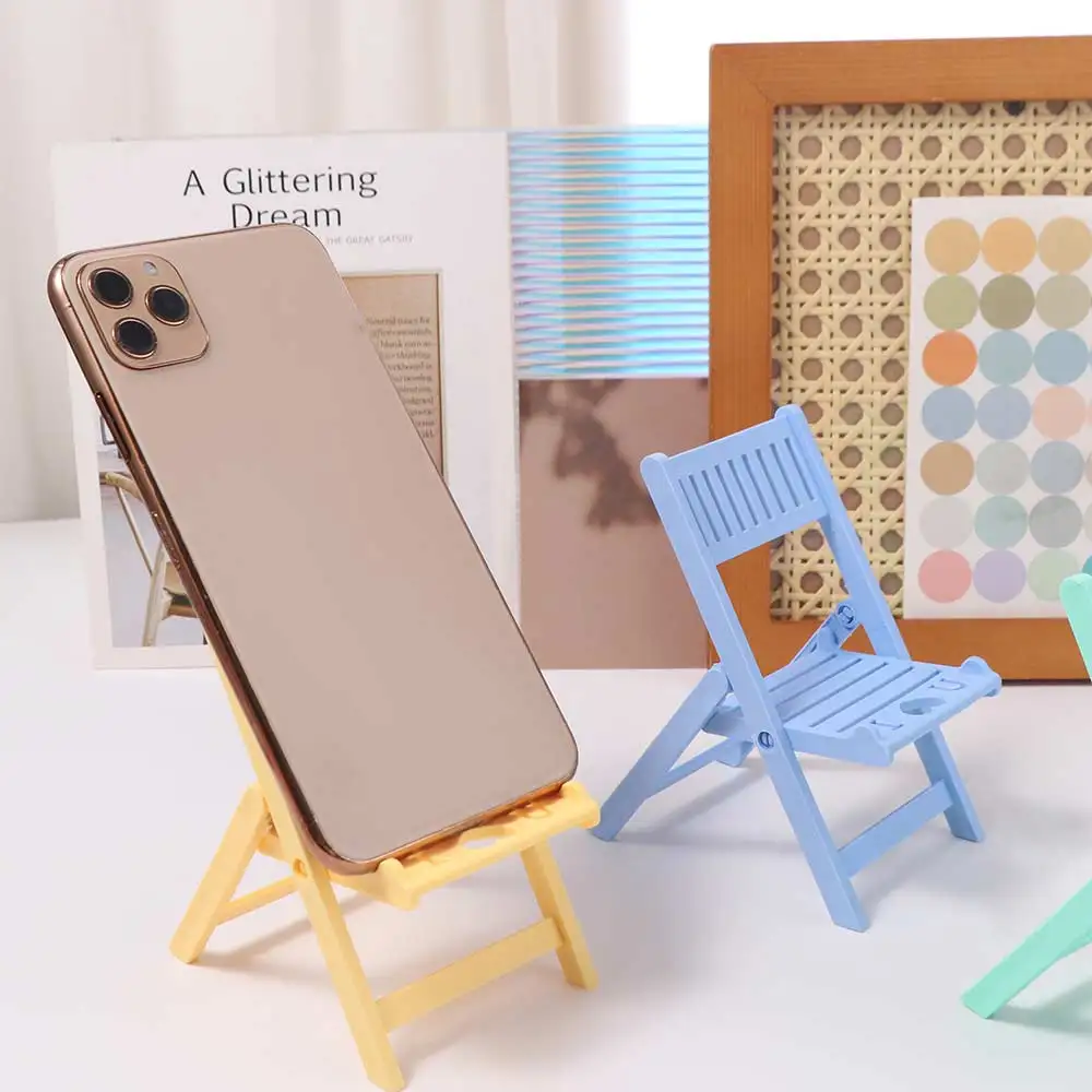 Plastic Cellphone Stand Multi-functional Desk Decor Chair Shape Phone Holer Mini Portable Cell Phone Bracket Smart Phone Display