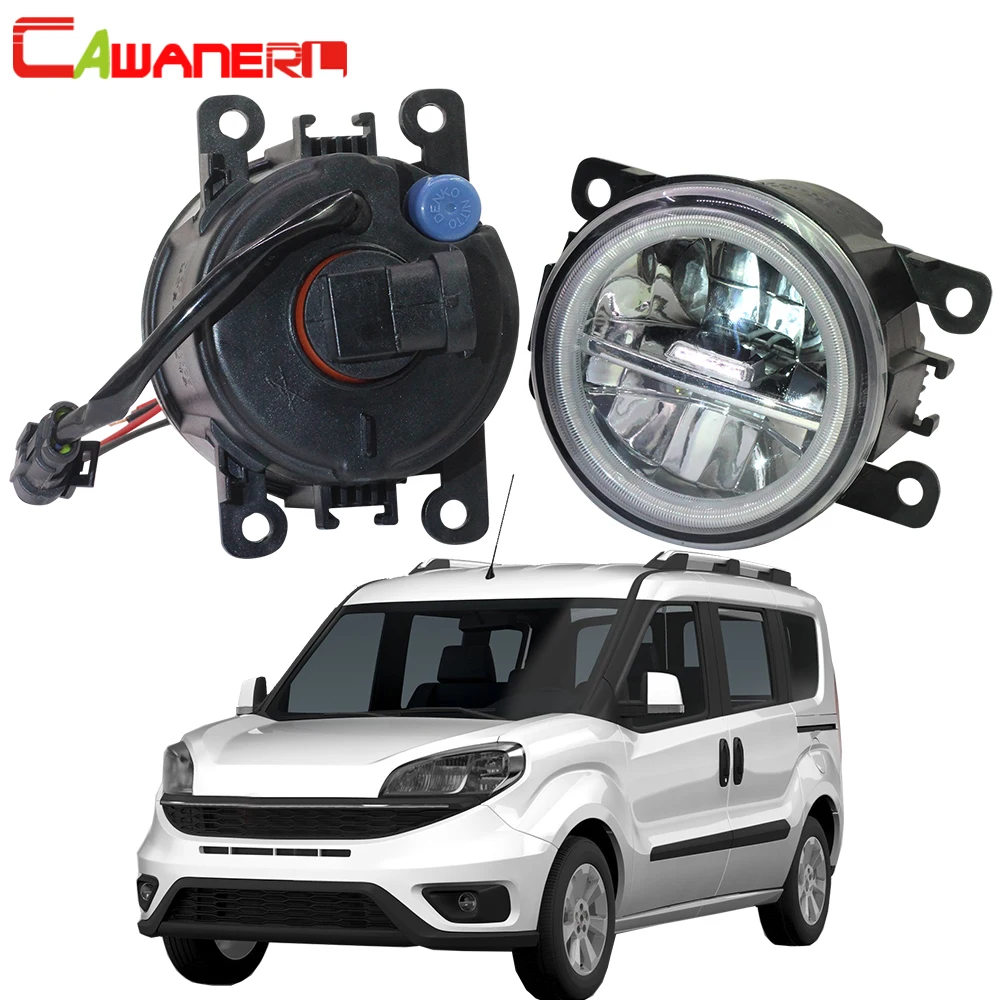 

2 X Car Front LED Fog Light Assembly With Angel Eye Daytime Running Lamp DRL H11 4000LM For Fiat Doblo 152-263 Pratico 2015-2020