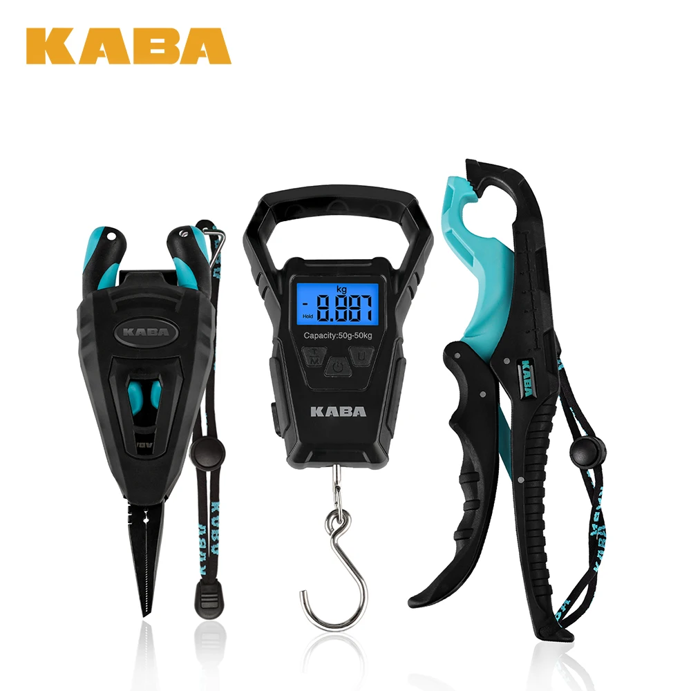 

KABA Fishing Tool Set Digital Fishing Scale with Ruler Plier Lip Gripper WaterProof Fishing Electronic Hanging Hook Scale