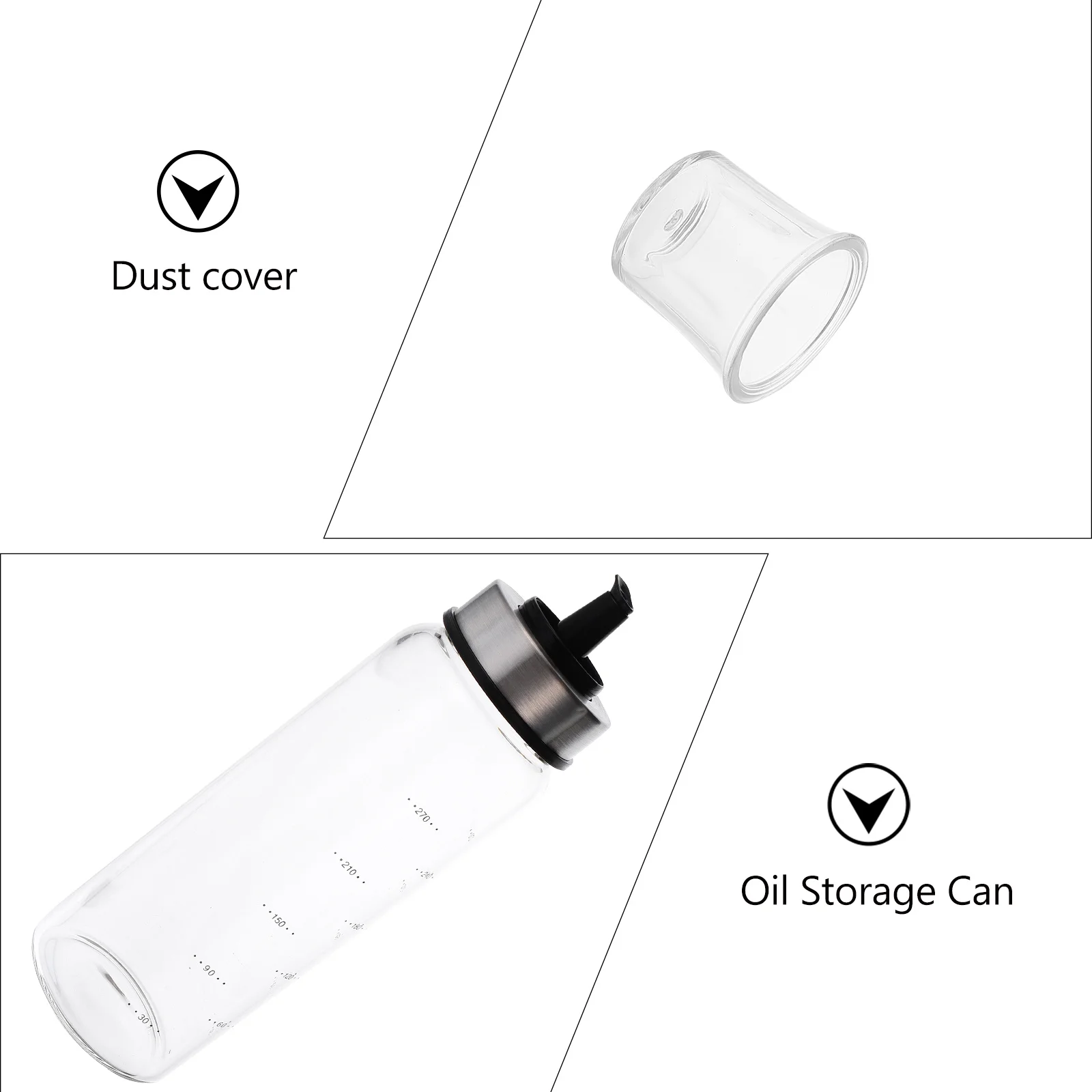 

1Pcs High Borosilicate Glass Oil Bottle Leakproof Storage Can with Lid Multifunctional Seasoning Container for Kitchen Use