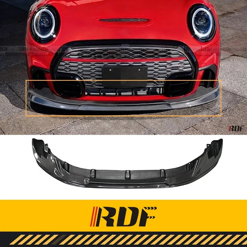 

Подходит для MINI F55 F56 JCW 2022 года, 3D-дизайн, передний спойлер, аэродинамический комплект, модифицированный карбоновый передний спойлер, накладка на передний бампер.