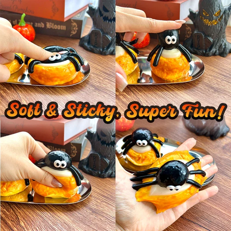 لعبة سبايدر سكون تابا اسفنجي مصنوعة يدويًا كريمي ناعمة وبطيئة الارتداد لتخفيف التوتر كهدية للهالوين #3