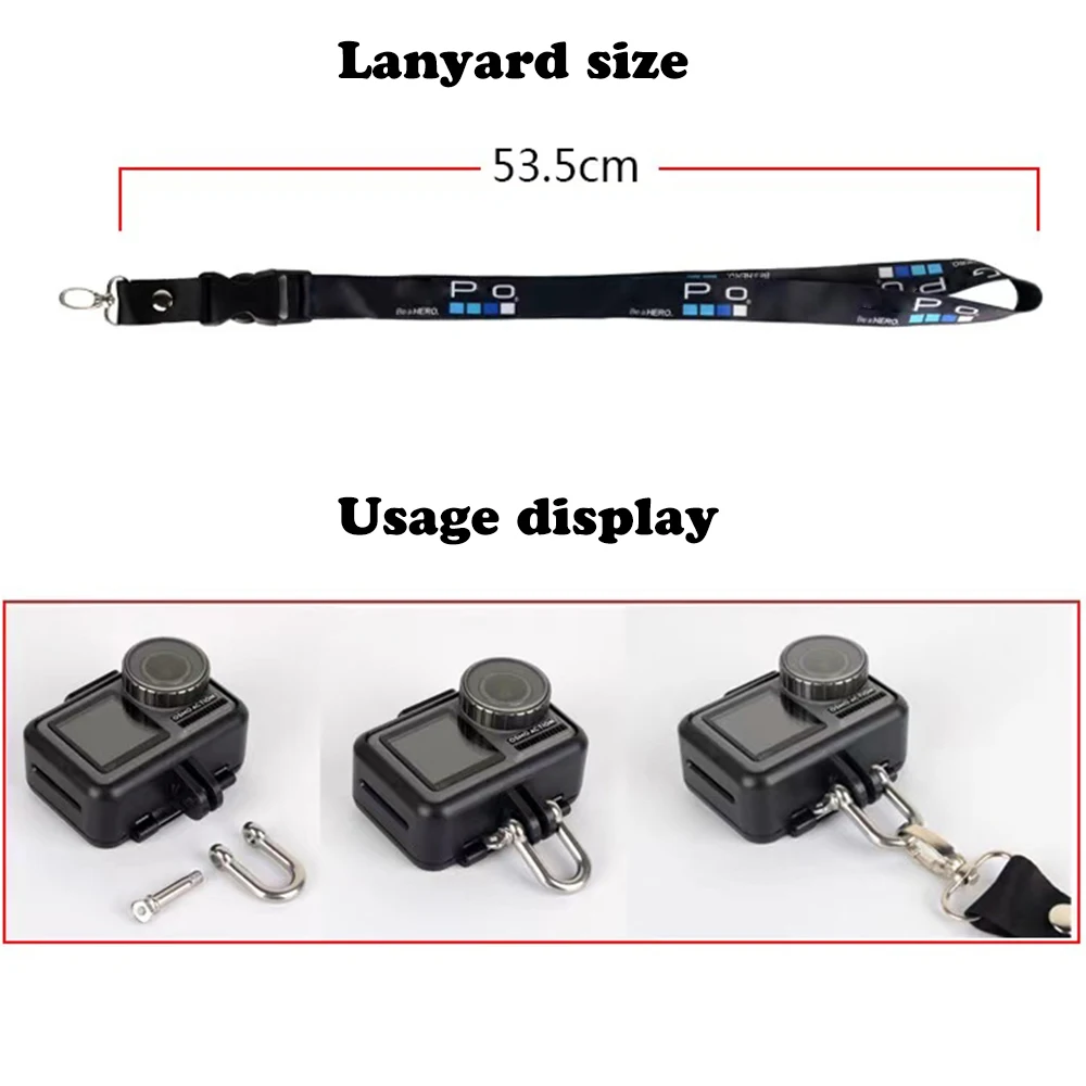 Per GoPro Hero 12 11 10 9 cordino staccabile cinturino Anti-perso per fotocamera SJCAM EKEN fibbia a sgancio rapido accessori Go Pro