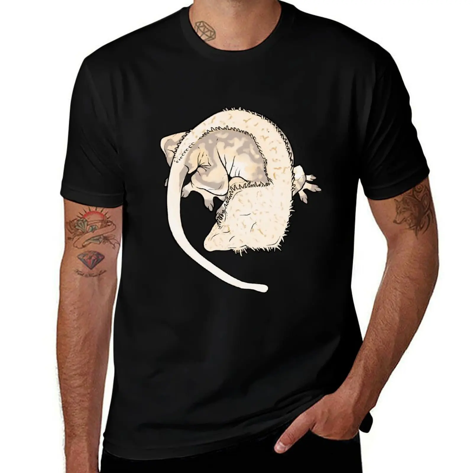 Grayson Line, Large Crested Gecko - Chai T-Shirt Basic Solid Color Casual Tee Shirt