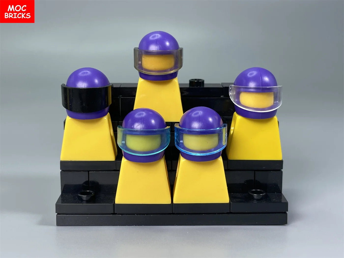 MOC Bricks Purple Motorcycle Helmet 4cm Figure Wear 30006 30124 88415 2446 2447 Visor Hat Building Blocks Children's Toys