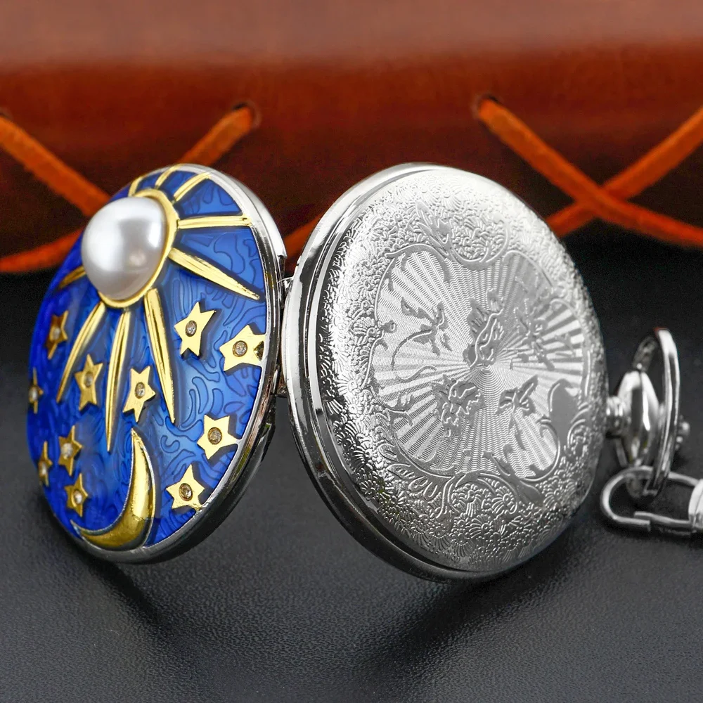 아름다운 해와 달과 별 미니 쿼츠 포켓 시계 패션 단일 아이템 목걸이 펜던트 남녀 시계 선물 액세서리