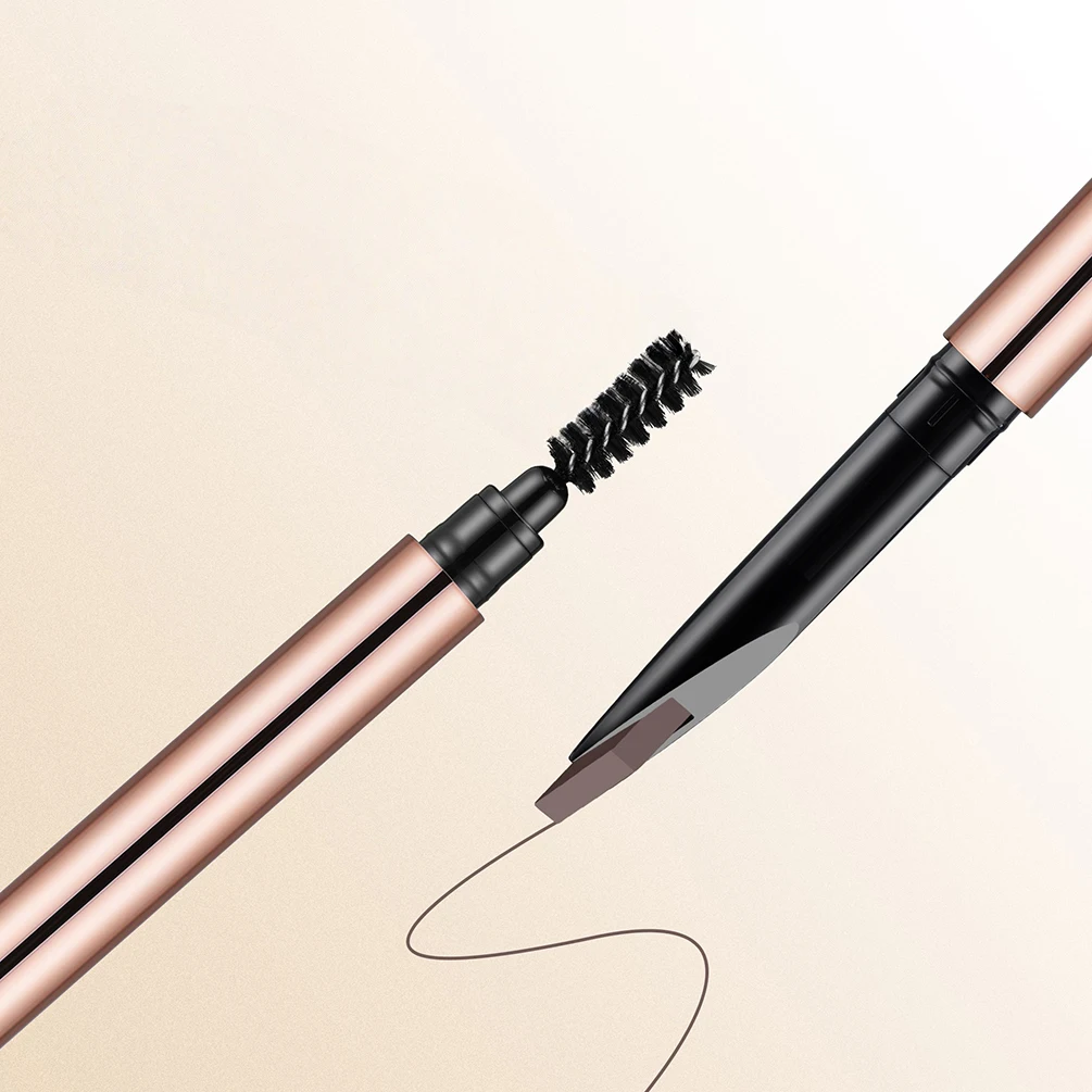 Dubbelzijdig wenkbrauwpotlood voor wilde lijnen met cutter, private label, aangepast logo, veganistische make-up, groothandel wenkbrauwverf