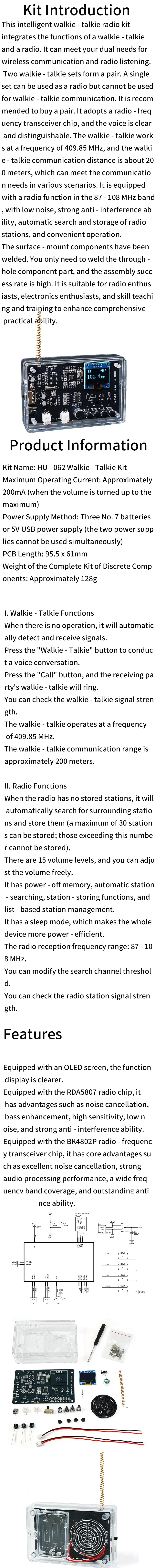 Intelligentes Walkie-Talkie & Funkgerät DIY Elektronik-Bausatz, Drahtloses Intercom-Funkrufsystem, Lötübungs-Set – Detail 2
