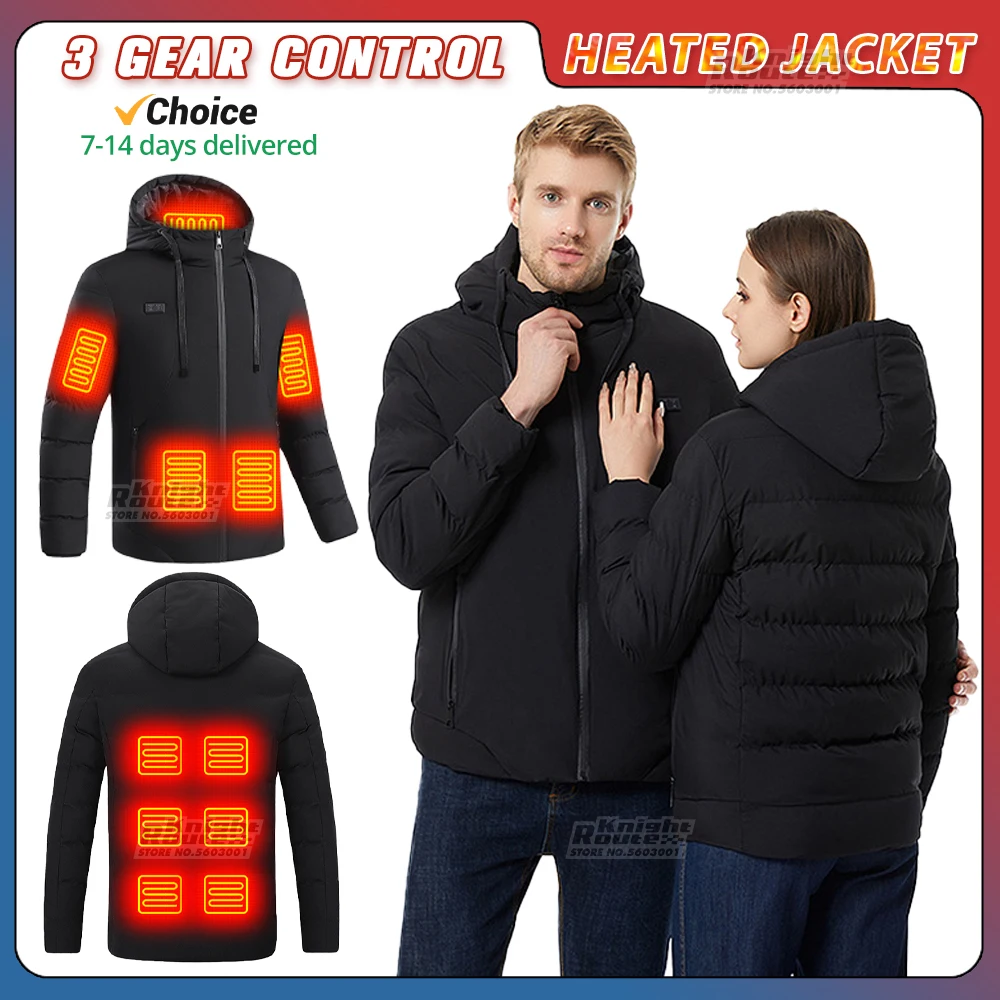 Chaleco de autocalentamiento para hombre y mujer, chaqueta térmica con calefacción USB, ropa de abrigo lavable para pesca y Camping, 11 áreas, Invierno