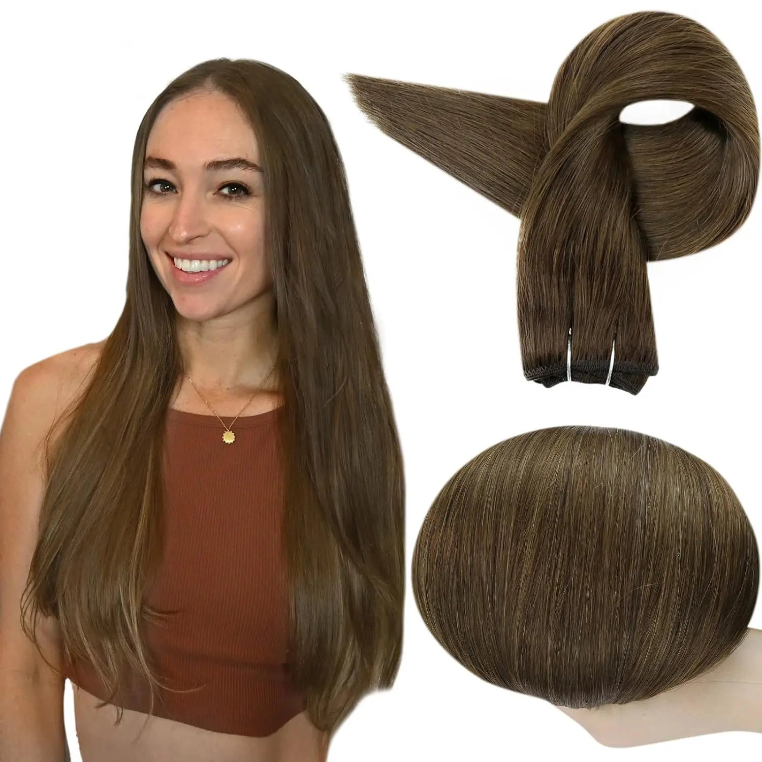 Volledige Glans Menselijk Haar Inslag Extensions Haarbundels Ombre Blonde Kleur 100g Naaien Zijdeachtige Rechte Remy Huid Dubbele inslag Voor Salon