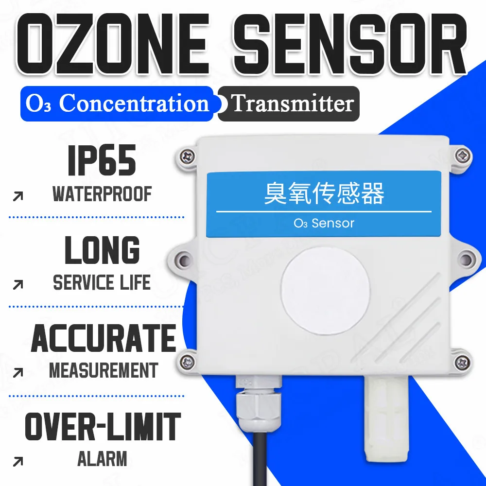 Ozone Detector Sensor Module O3 Gas High Precision ModBus RTU RS485 4-20mA Ozones Concentration Detection Transmitter 1000ppm