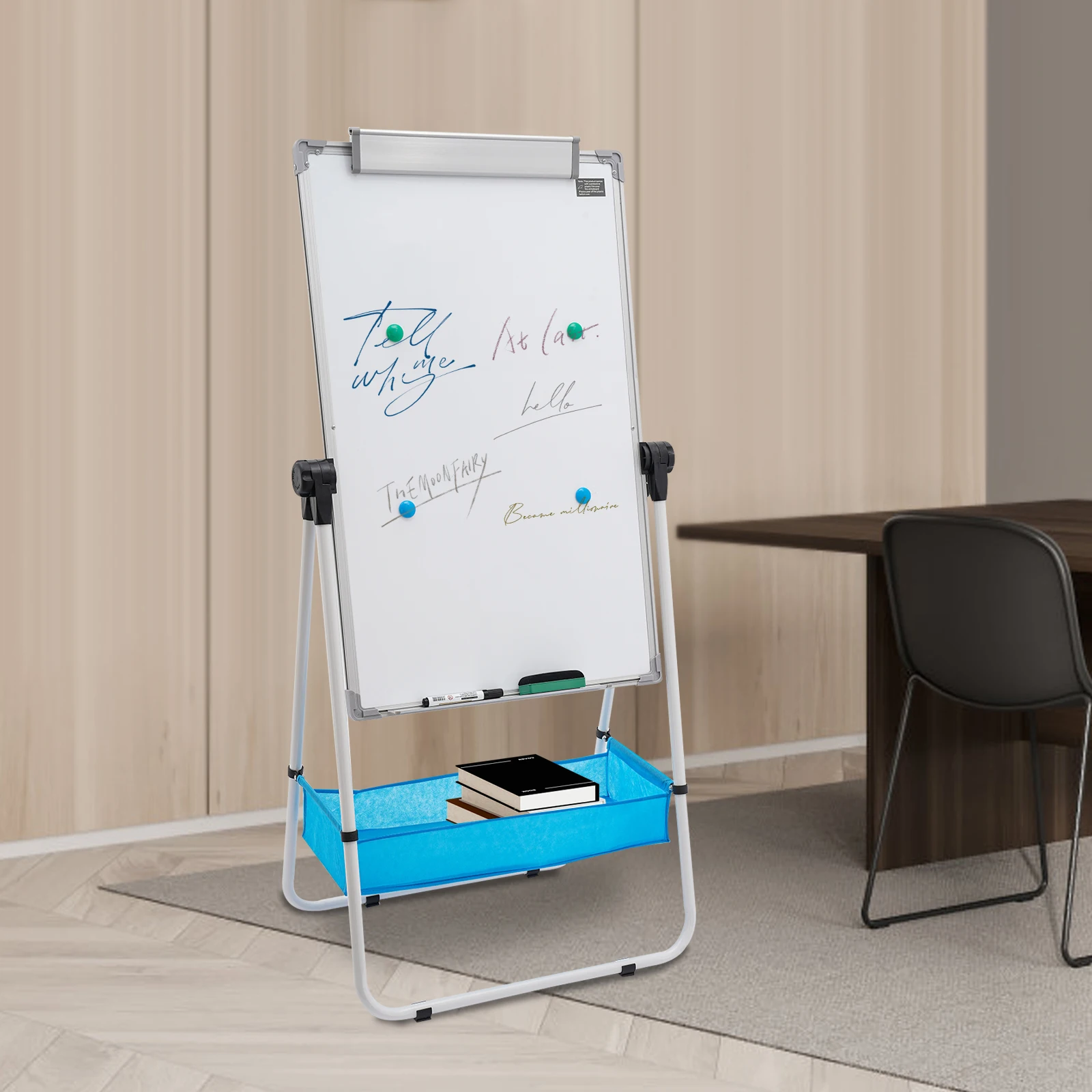 

23.6 x 35.4 Inches Stand Magnetic Board Dry Erase with Stand, Whiteboards, Height Adjustable & 360° Rotating