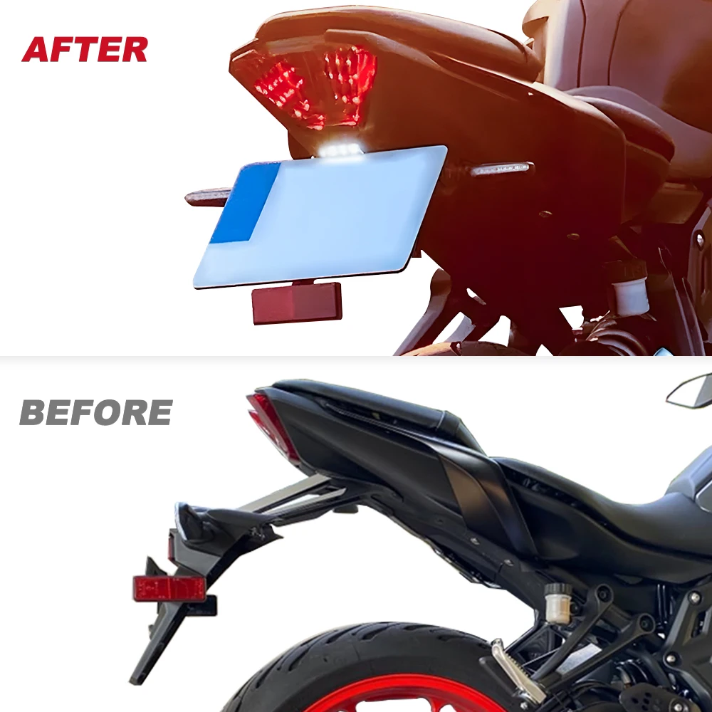 For Yamaha FZ-07/MT-07 2014 2015 2016 2017 2018 2019 2020 Number License Plate Holder Frame Rear Tail Tidy Fender Eliminator kit