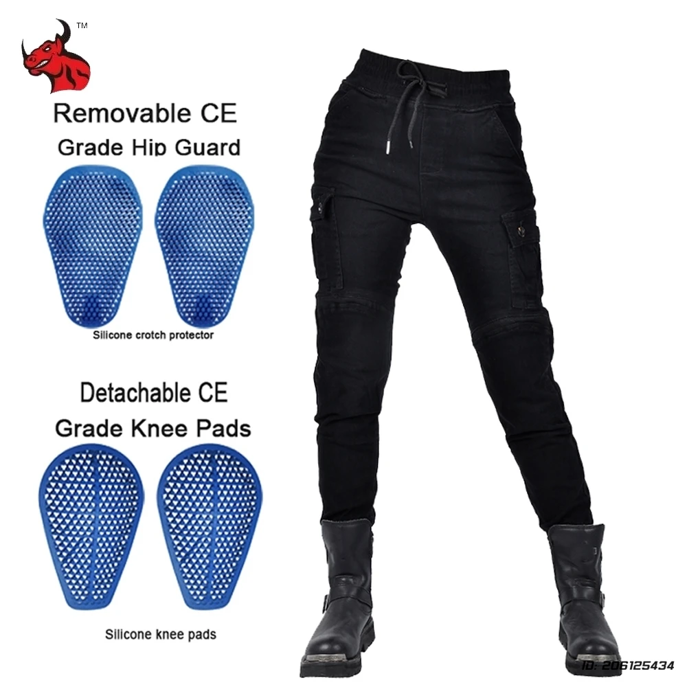 

Motorcycle Riding Pants Motocross Racing Jeans Protective Gear Wear-resistant Kevlar Protective Layer Racing Motorbike Trousers
