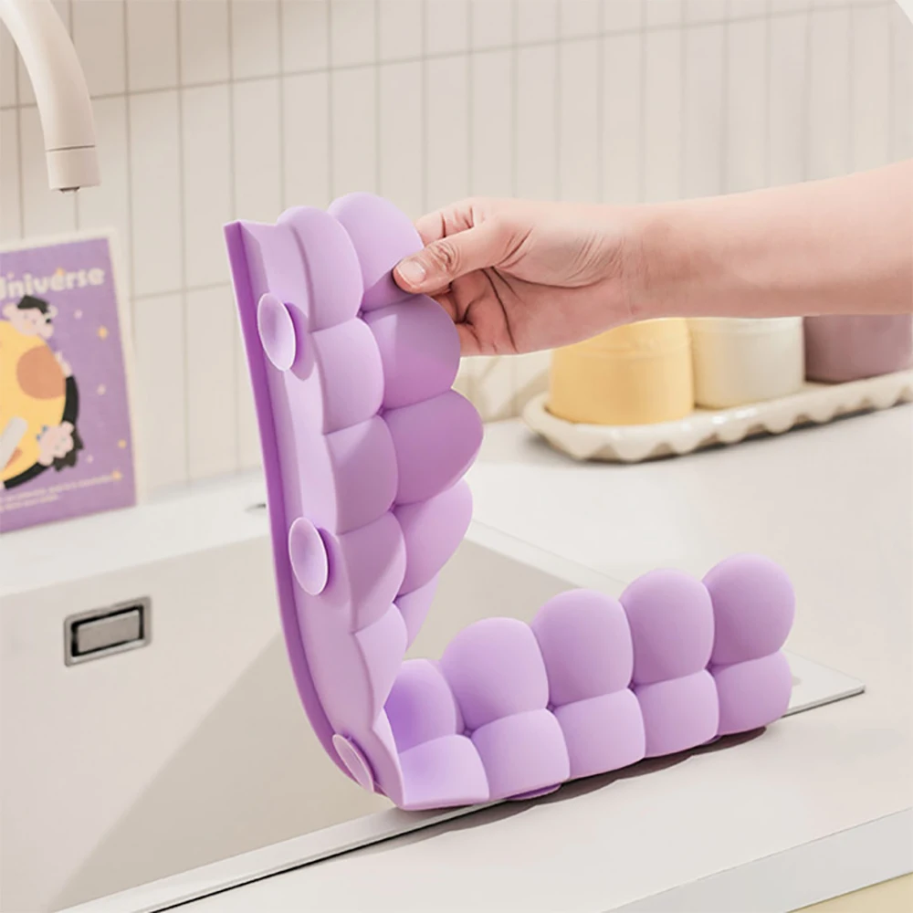 1PCS Silicone Sink Splash Guard with Suction Cups Bathroom Kitchen Pool Protecting Clothes From Splashing Water Stopper