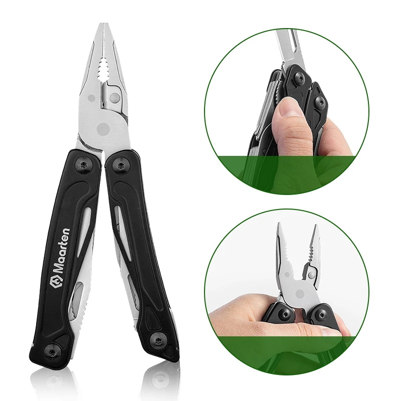 13-In-1 Multitool with Safety Locking, Professional Stainless Steel Multitool Pliers Pocket Knife, Bottle Opener, Screwdriver wi