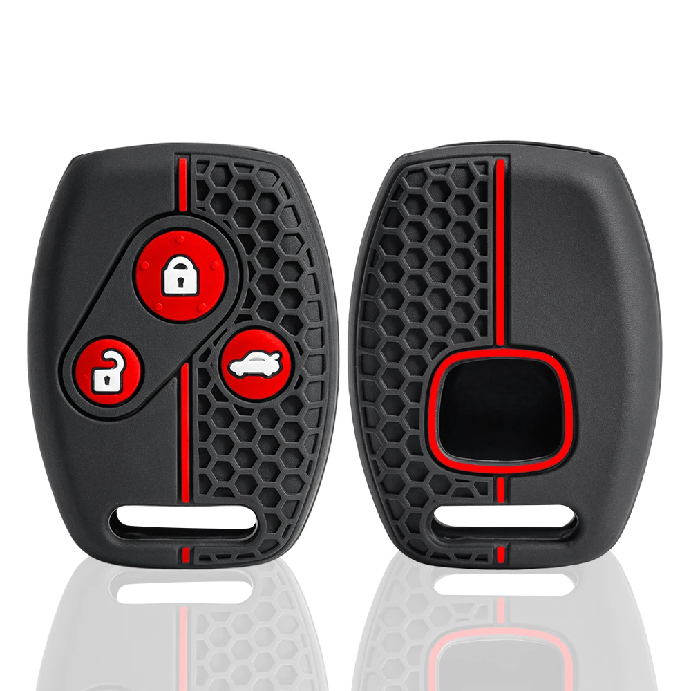 3 Buttons Silicone Car Key Case Cover For Honda Civic 2006-2011 2017 Accord CRV 2003 2007 Jazz HRV