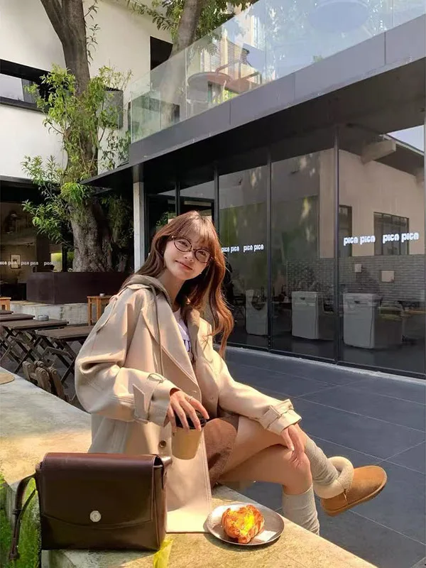 

Большие размеры 300, женское дизайнерское пальто Sensation, маленькое женское пальто, осенне-зимний свободный топ средней длины, модная верхняя одежда