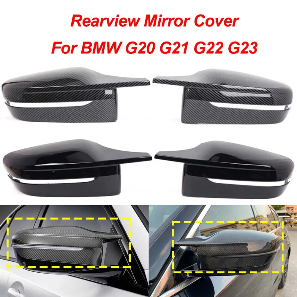 

RHD Rearview Mirror Cover Side Door Wing Caps Carbon Fiber Gloss Black For BMW G20 G21 G22 G23 G26 G30 G31 G11 G12 G14 G15 G16