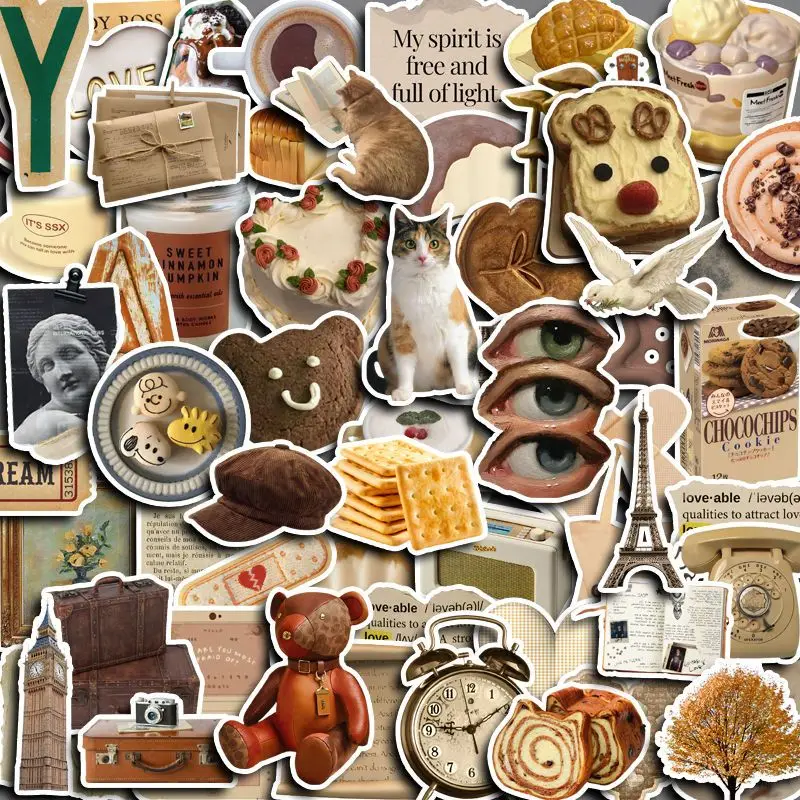 60 عبوة من ملصقات توست الزبدة الكرتونية - شارات رائعة يمكنك صنعها بنفسك لأجهزة iPad وحافظة الهاتف وديكور مجلة مقاوم للماء (متجر Anime Worlds)