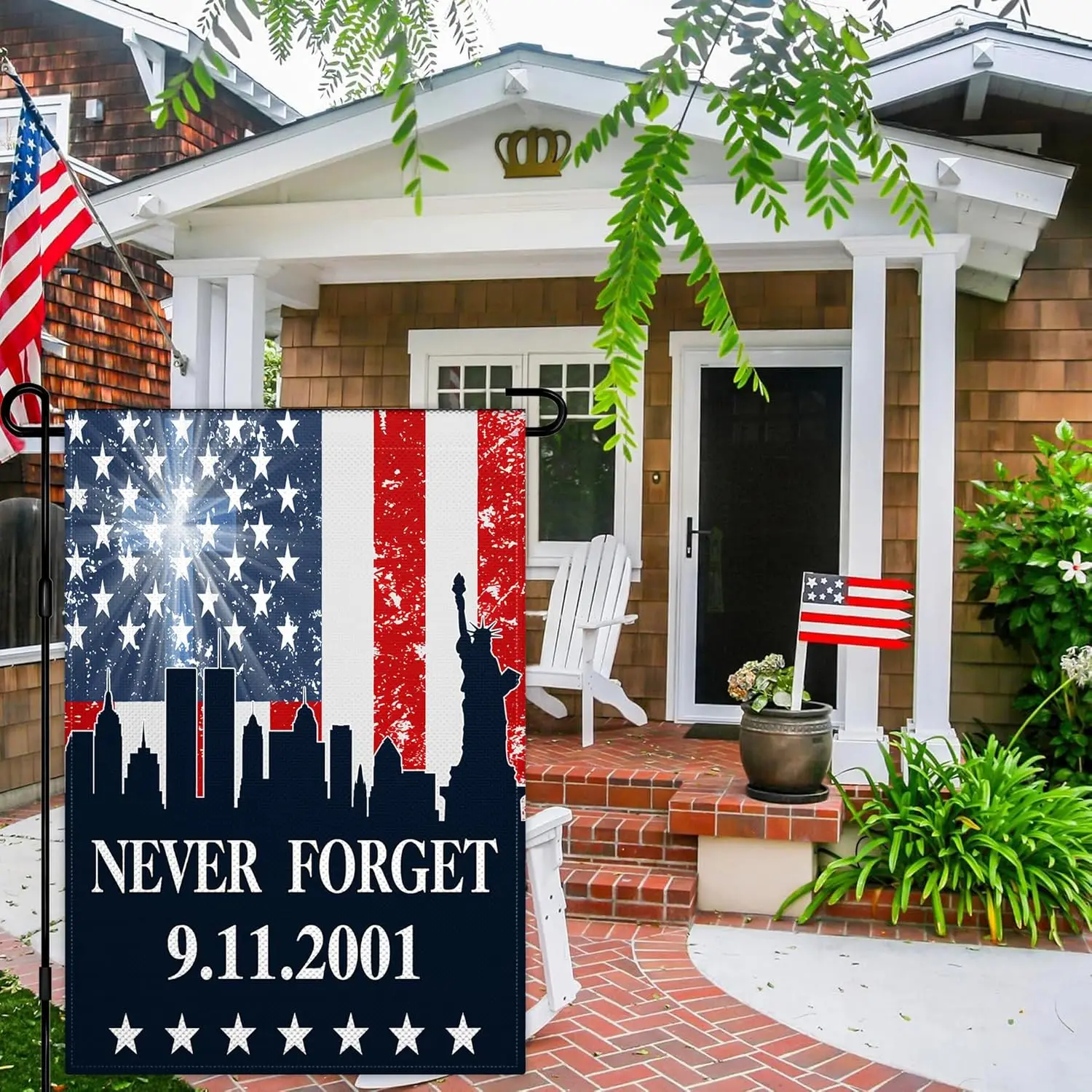 911 Never Forget Garden Flags for Outside 12x18 Inch Double Sided We Will Remember 9/11 American Patriot Day Garden Flags 3p zzo