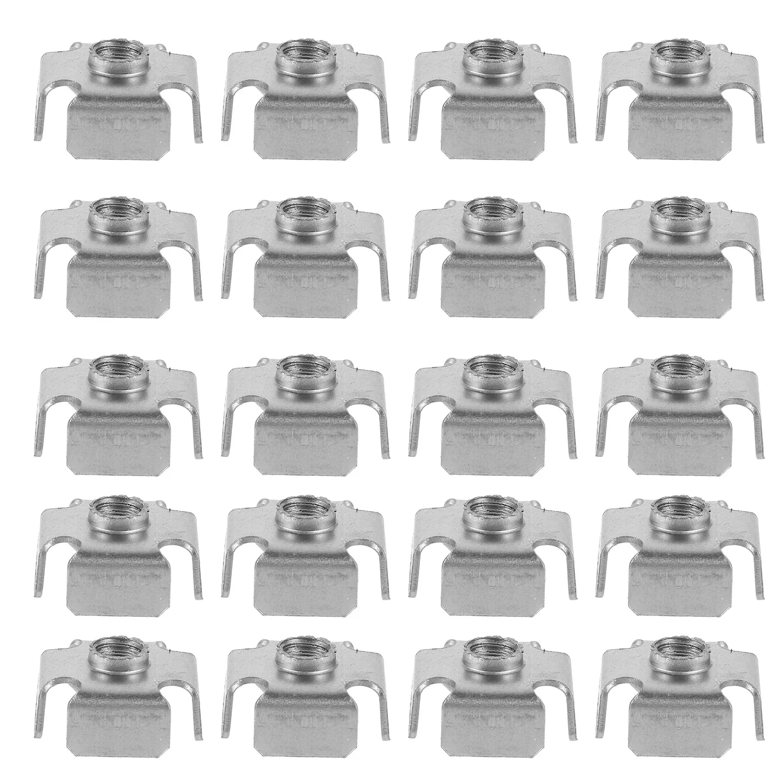50Pcs Metal Threaded Inserts Square Tube Nuts Internal Thread Plug Four Sided Welded Design Debris Resistant Tube Supplies