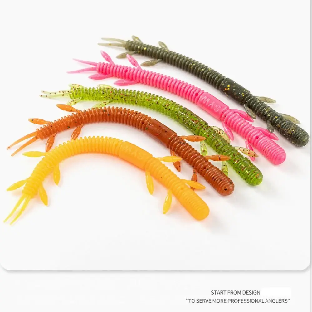 6PCS Outdoor TPE Fishing Soft Lures 10.5cm 5 Colors Fishing Jig Lure Artificial Lures Winter Fishing